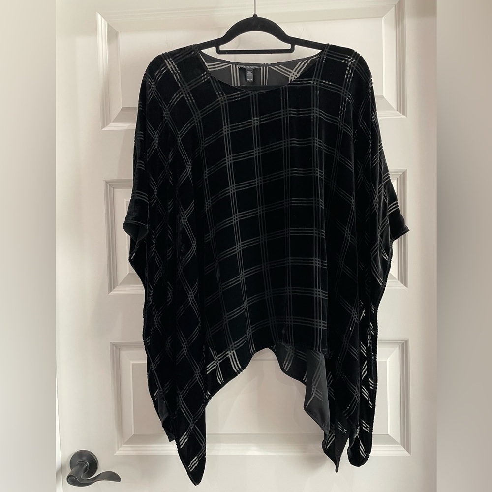 Eileen Fisher black velvet poncho
